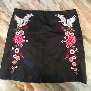 Black faux leather skirt